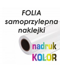 Folia samoprzylepna monomeryczna druk solventowy 1440dpi - JAKOŚĆ FOTO - biały klej - Druk Wielkoformatowy