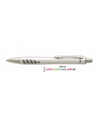 Długopis plastikowy z nadrukiem DIUNA WHITE - Długopisy Plastikowe