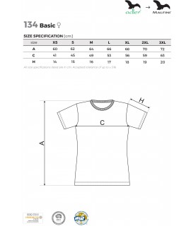 KOSZULKA DAMSKA KOLOROWA 134 BASIC z nadrukiem DTG / DTF - MALFINI - Koszulki damskie z nadrukiem