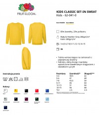 Bluza dziecięca klasyczna 280g - 620410 - Fruit of the loom - Bluzy dziecięce z nadrukiem