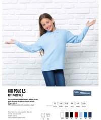 KOSZULKA POLO DZIECIĘCA BIAŁA PKID 210 LS z nadrukiem DTG - JHK - Koszulki Polo dziecięce z nadrukiem