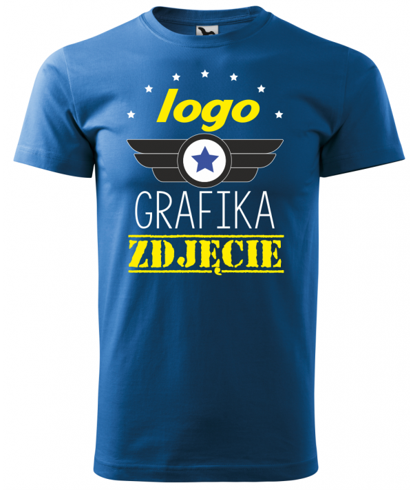 KOSZULKA MĘSKA KOLOROWA 129 BASIC z nadrukiem DTG - MALFINI - Koszulki męskie z nadrukiem