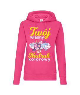 Bluza z kapturem "Kangurka" damska kolorowa 280g z nadrukiem DTG - 620380 - Fruit of the loom - Bluzy damskie z nadrukiem