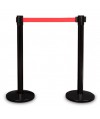 Słupek "Premium" czarny mat, czerwona taśma