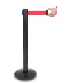 Słupek "Premium" czarny mat, czerwona taśma