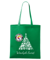 Torba bawełniana Świąteczna z logo - choinka wzorki - zielona