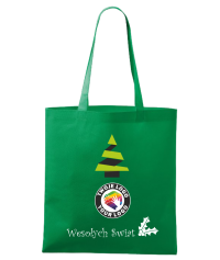 Torba bawełniana Świąteczna z logo - choinka zygzak - zielona - Torby Świąteczne