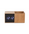 Zegar z przybornikiem na biurko BAMBOO