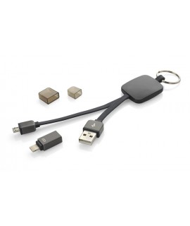 Kabel USB 2 w 1 MOBEE - czarny - Gadżety reklamowe