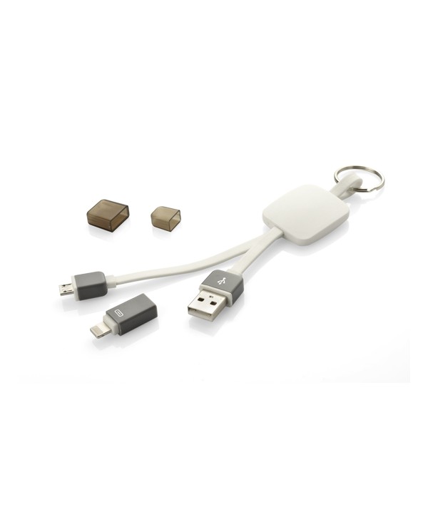 Kabel USB 2 w 1 MOBEE - biały - Gadżety reklamowe