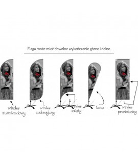 Flaga winder 220x70cm (flaga 160x70cm) z uchwytem do roweru - WINDER + maszt