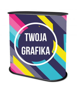 Trybunka Promo 1 z półką - MOCNY BLAT - Systemy wystawiennicze