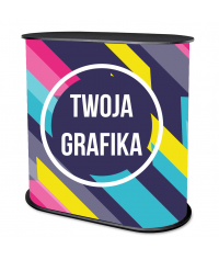 Trybunka Promo 1 z półką - MOCNY BLAT - Systemy wystawiennicze