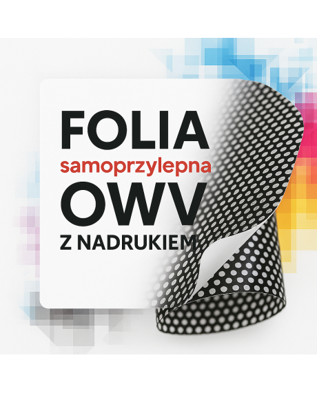 Folia OWV (One Way Vision) z nadrukiem – perforowana folia reklamowa | druk 1440 dpi