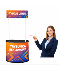 TRYBUNKA PROMO 2 PLUS z toperem - z wydrukiem grafiki