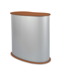 Trybunka PROMOCYJNA - REKLAMOWA z NADRUKIEM GRAFIKI - PROMO 2 NERKA - BLAT W KOLORZE DREWNA