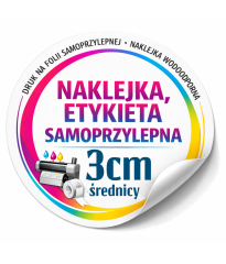 Naklejki okrągłe 3 cm | Etykiety foliowe samoprzylepne z nadrukiem