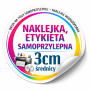 Naklejki okrągłe 3 cm | Etykiety foliowe samoprzylepne z nadrukiem