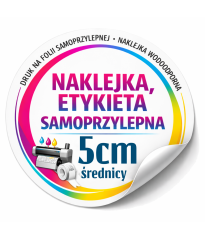 Naklejki okrągłe 5 cm | Etykiety foliowe samoprzylepne z nadrukiem