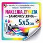 Naklejki kwadratowe 5 × 5 cm z nadrukiem | Etykiety foliowe samoprzylepne