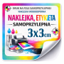 Naklejki kwadratowe 3 × 3 cm z nadrukiem | Etykiety foliowe samoprzylepne