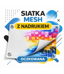 Siatka Mesh z nadrukiem 1440 dpi – baner perforowany wielkoformatowy | Reklama zewnętrzna